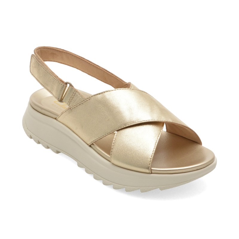 Sandale CLARKS aurii, DASH LITE WISH, din piele naturala