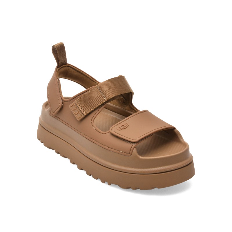 Sandale UGG maro, GOLDEN GLOW, din piele ecologica
