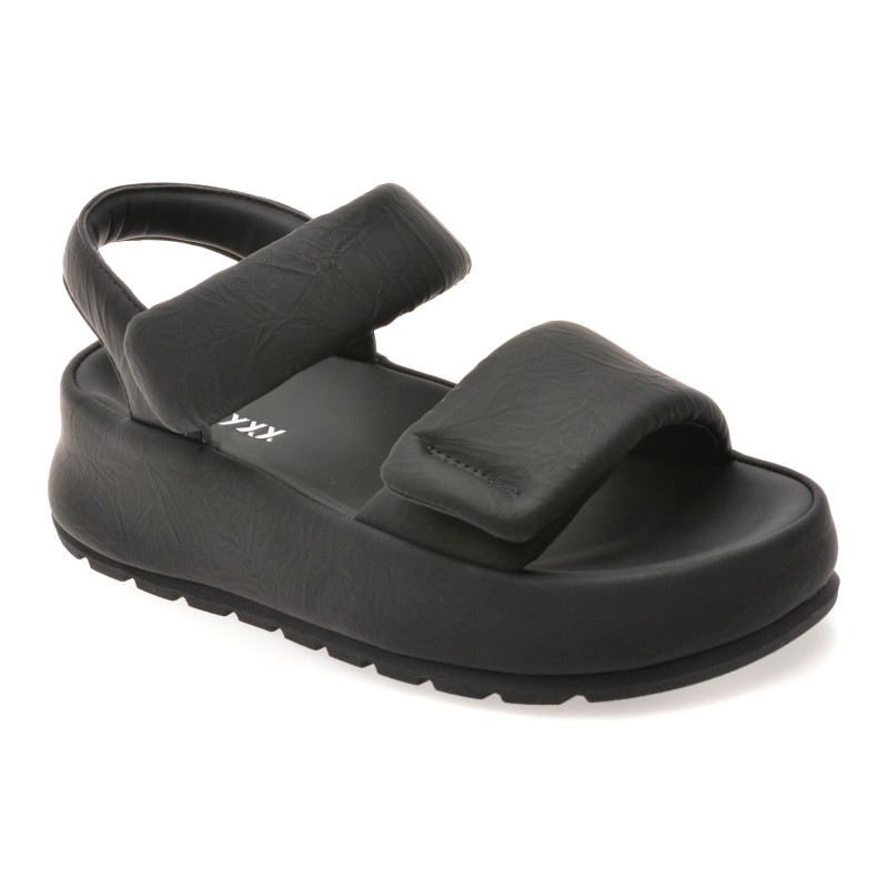 Sandale GRYXX negre, AG80006, din piele ecologica