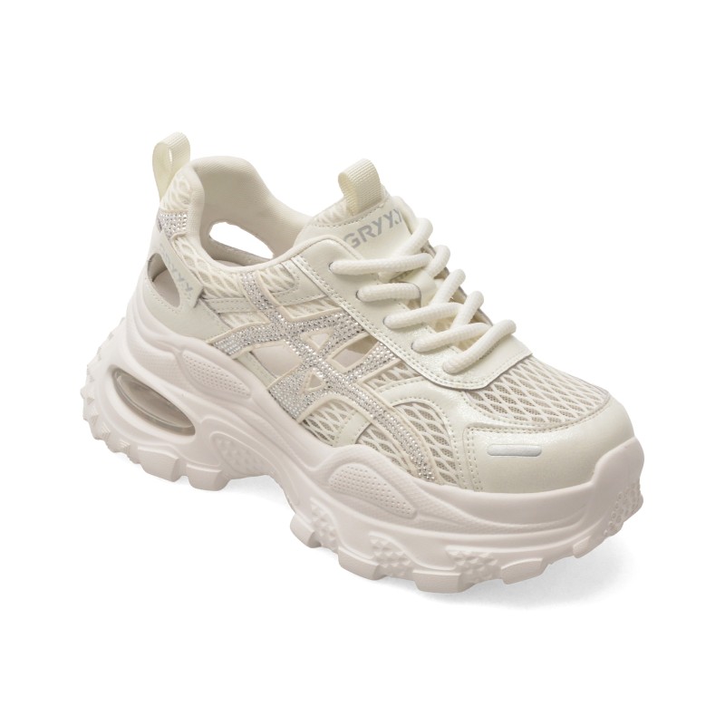 Pantofi sport GRYXX albi, 979, din piele naturala
