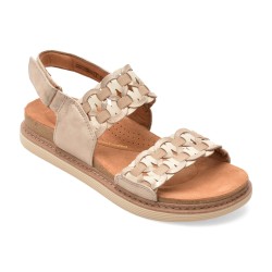 Sandale CLARKS argintii, ARWELL GLIDE, din piele naturala