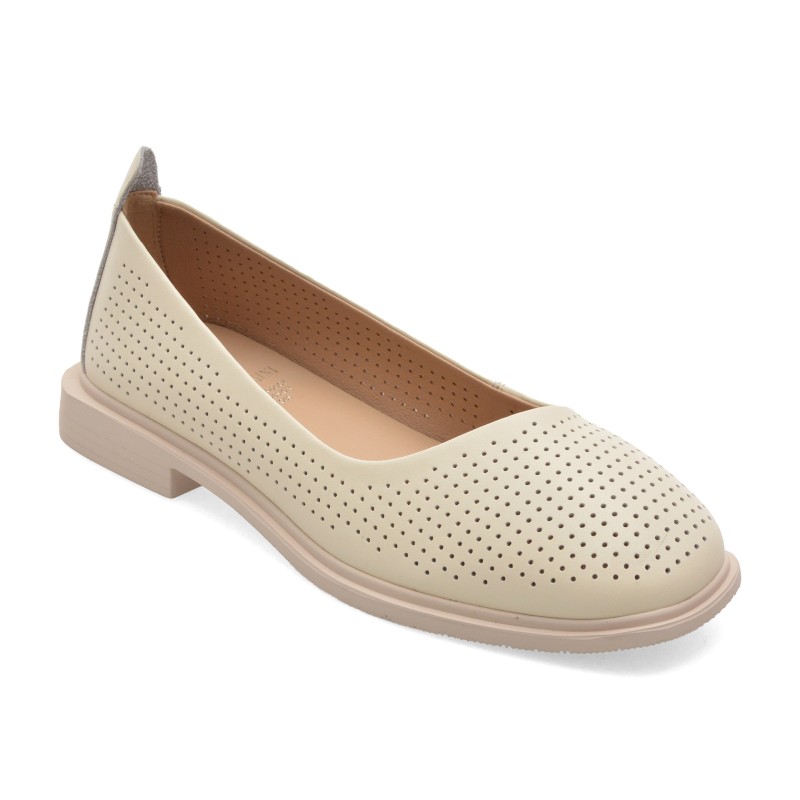 Balerini FLAVIA PASSINI albi, 330, din piele naturala