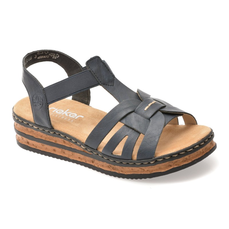 Sandale RIEKER bleumarin, 62918, din piele ecologica
