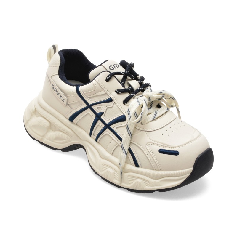Pantofi sport GRYXX albi, Q3678, din piele naturala