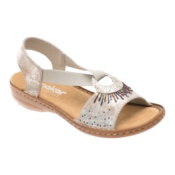 Sandale RIEKER argintii, 60880, din piele ecologica