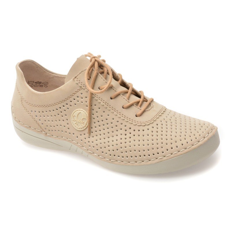Pantofi RIEKER bej, 52546, din piele ecologica