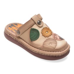 Papuci GRYXX bej, Y3756, din piele naturala