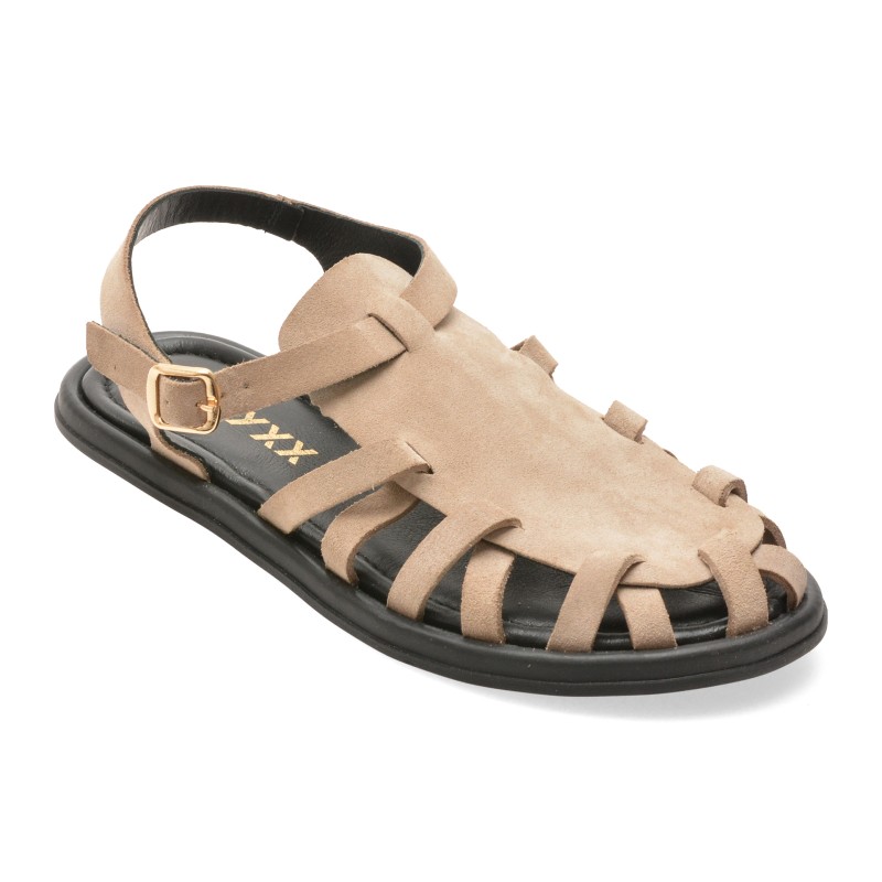 Sandale GRYXX gri, M875, din piele intoarsa