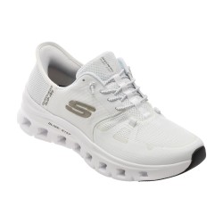 Pantofi sport SKECHERS albi, GLIDE-STEP PRO, din material textil