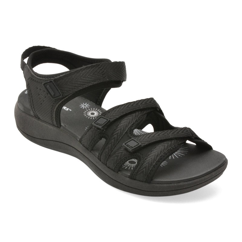 Sandale CLARKS negre, MIRA MADI, din material textil