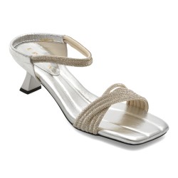 Sandale EPICA argintii, 3569, din material textil