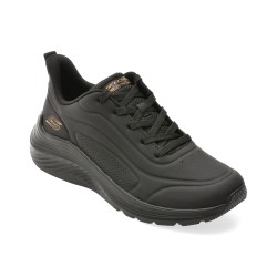 Pantofi sport SKECHERS negri, BOBS SQUAD WAVES, din piele ecologica