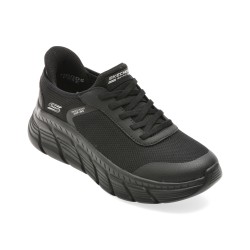 Pantofi sport SKECHERS negri, BOBS B FLEX HI, din material textil