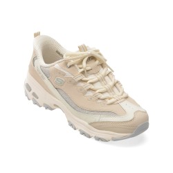 Pantofi sport SKECHERS bej, D LITES, din material textil si piele naturala