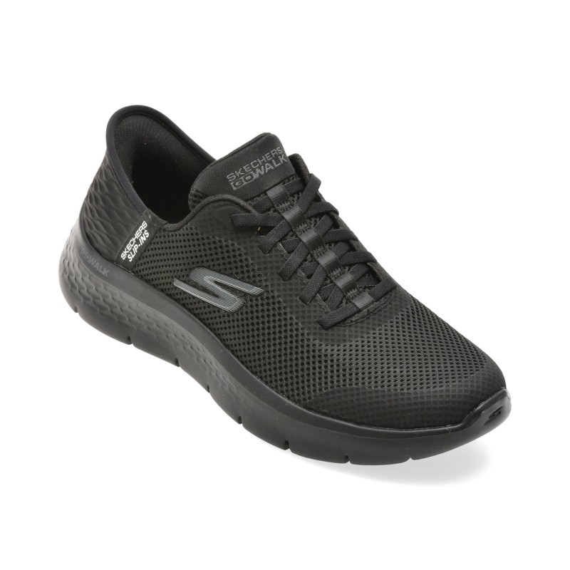 Pantofi sport SKECHERS negri, GO WALK FLEX, din material textil