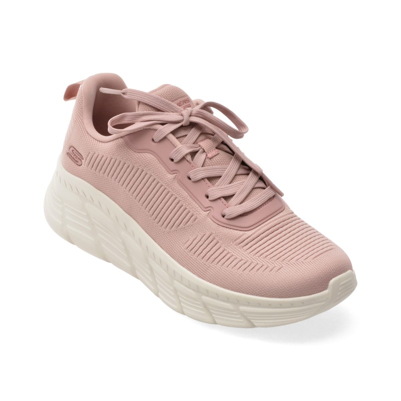 Pantofi sport SKECHERS roz, BOBS B FLEX HI, din material textil