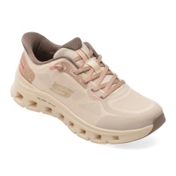 Pantofi sport SKECHERS nude, GLIDE-STEP PRO, din material textil