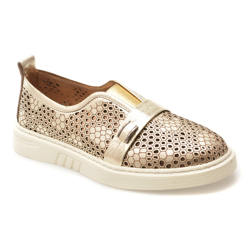 Pantofi ERISMA aurii, 123048, din piele naturala