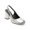 Pantofi EPICA argintii, T1290, din piele naturala