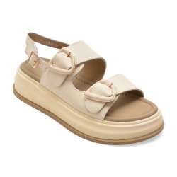 Sandale EPICA albe, L202, din piele naturala