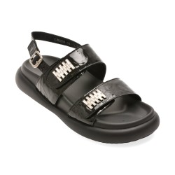 Sandale GRYXX negre, 25202, din piele naturala