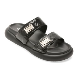 Papuci GRYXX negri, 25201, din piele naturala