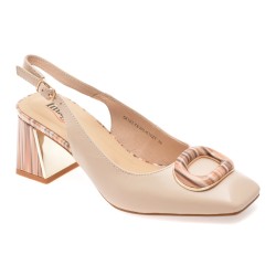 Pantofi eleganti IMAGE bej, 5K153, din piele naturala