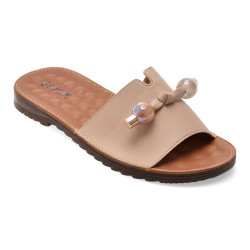 Papuci GRYXX bej, 70448, din piele naturala