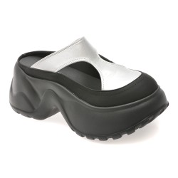 Papuci GRYXX argintii, 6350, din piele naturala