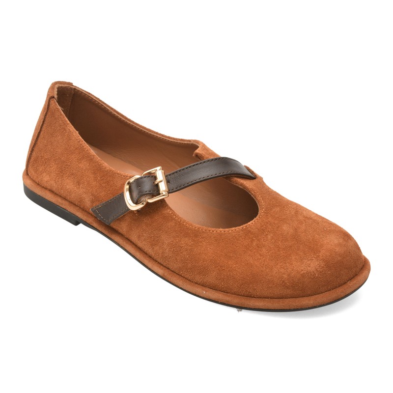 Pantofi EPICA maro, 2184053, din piele intoarsa