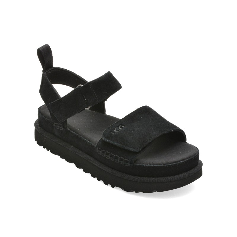 Sandale UGG negre, GOLDEN STAR, din piele intoarsa