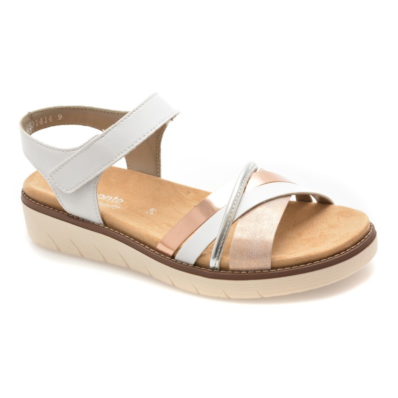 Sandale REMONTE albe, D2058, din piele ecologica