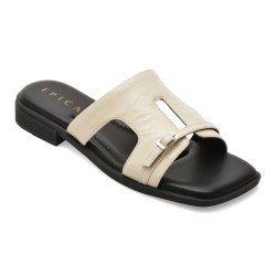 Papuci EPICA albi, 2886, din piele naturala