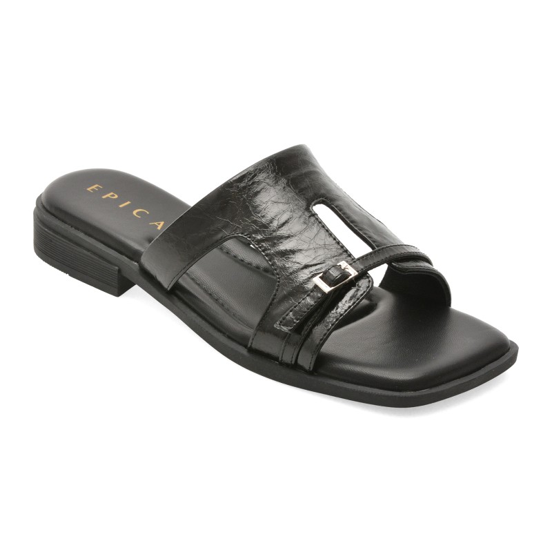 Papuci EPICA negri, 2886, din piele naturala