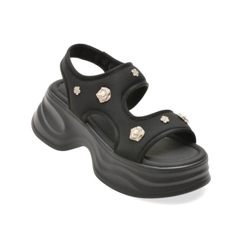 Sandale GRYXX negre, 550888, din material textil