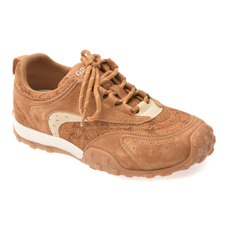Pantofi sport GRYXX maro, 6235, din material textil si piele naturala