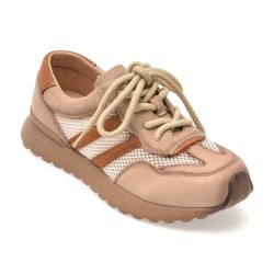 Pantofi sport FLAVIA PASSINI bej, WM05, din material textil si piele naturala