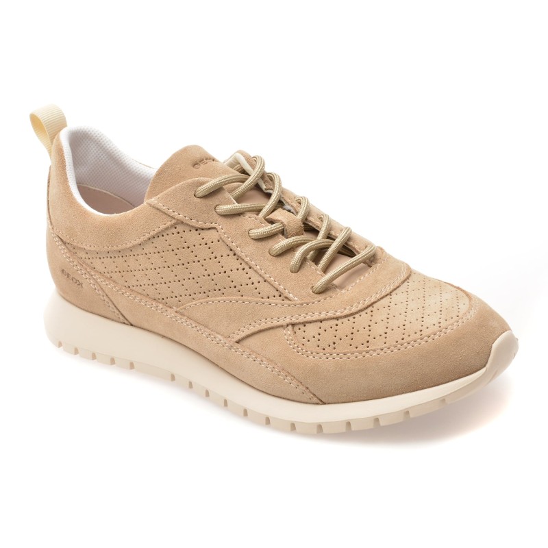 Pantofi sport GEOX bej, D65YPA, din piele intoarsa