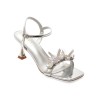 Sandale elegante EPICA argintii, 9178, din piele ecologica