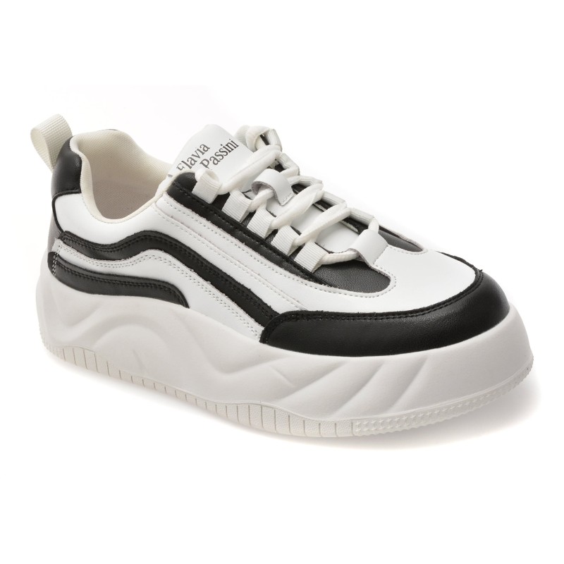 Pantofi sport FLAVIA PASSINI alb-negru, 566, din piele naturala