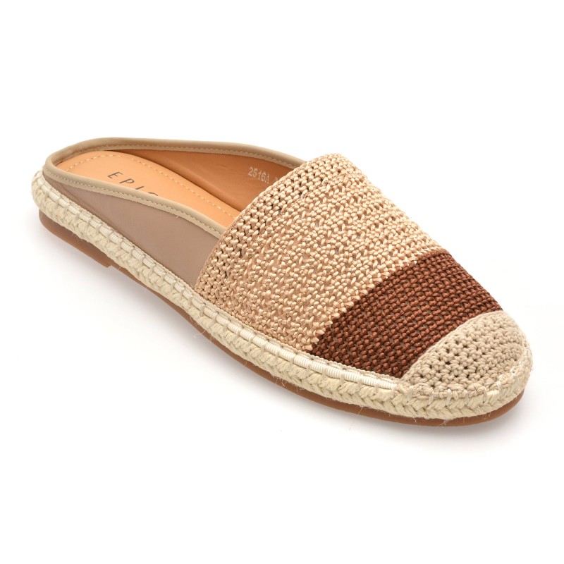 Papuci EPICA maro, 2516, din material textil