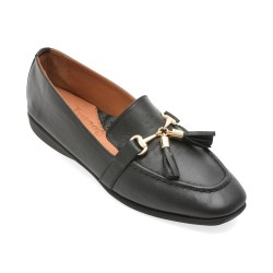 Mocasini IMAGE negri, 261228, din piele naturala