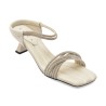 Sandale elegante EPICA albe, 3569, din material textil