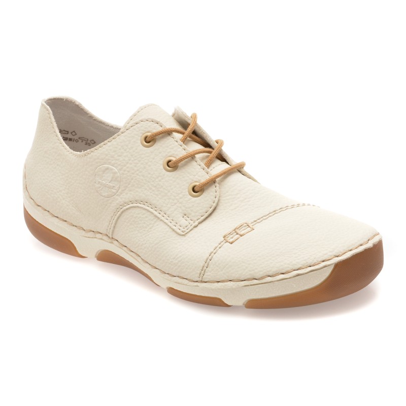 Pantofi RIEKER albi, 55920, din piele ecologica