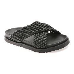 Papuci GRYXX negri, 6119, din piele ecologica