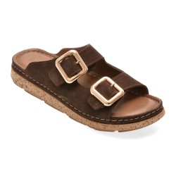 Papuci IMAGE maro, M200, din piele intoarsa