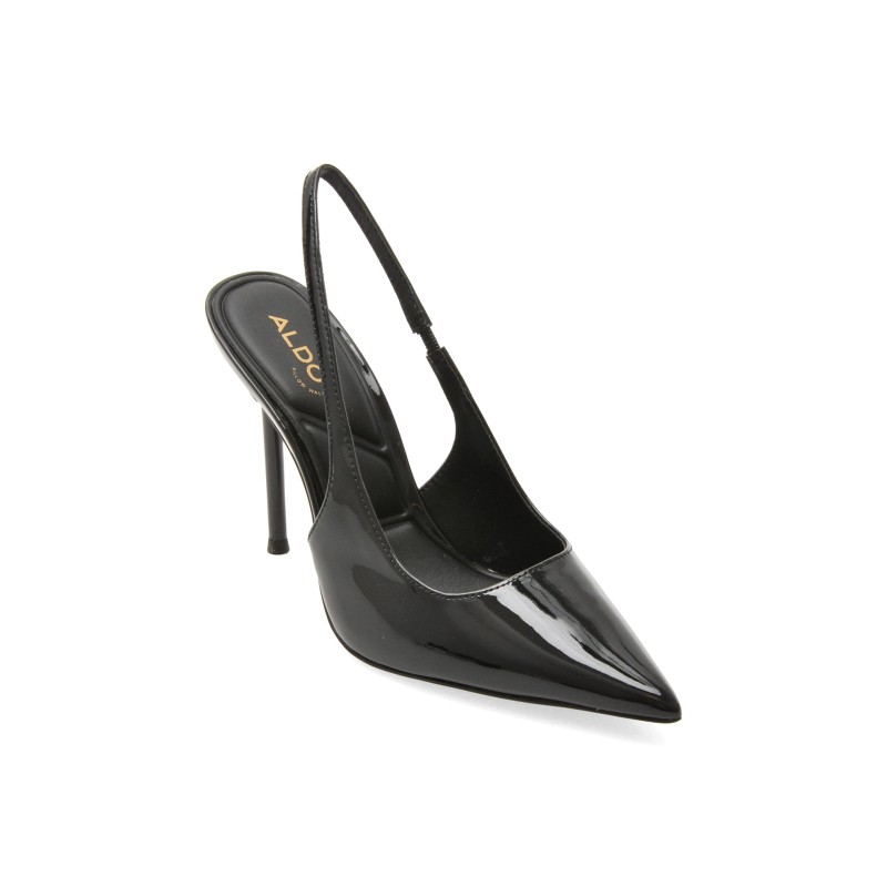 Pantofi eleganti ALDO negri, PUCKERUP 001, din piele ecologica lacuita