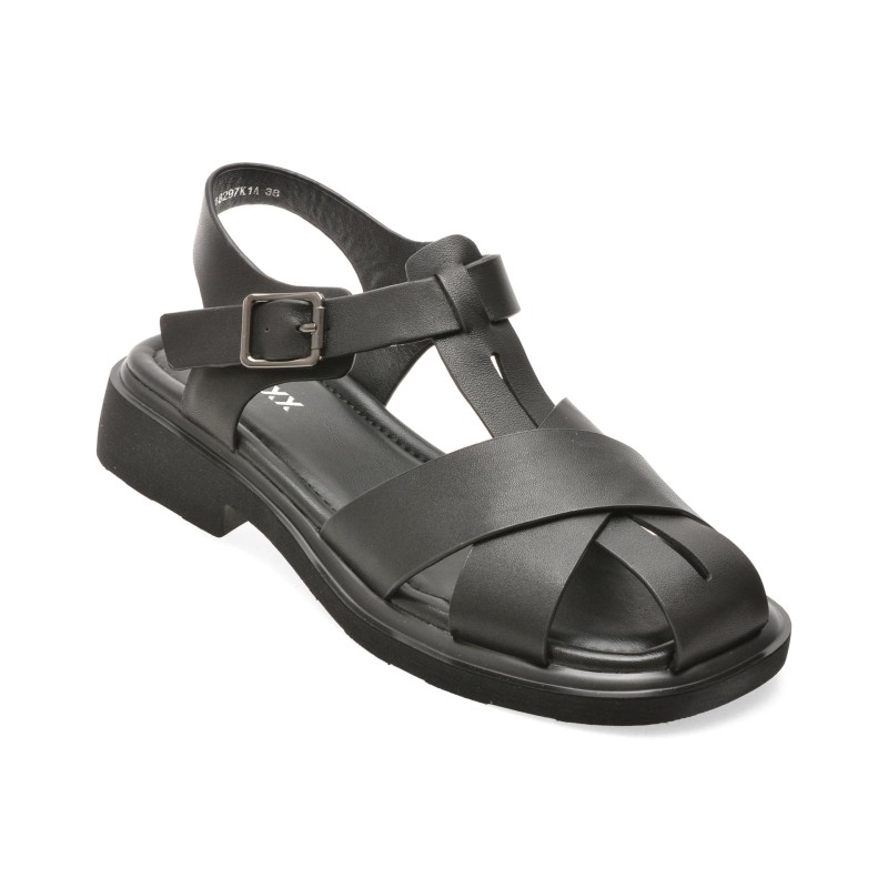 Sandale GRYXX negre, 18297, din piele naturala