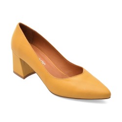 Pantofi eleganti IMAGE galbeni, 1065, din piele naturala