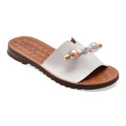 Papuci GRYXX albi, 70448, din piele naturala